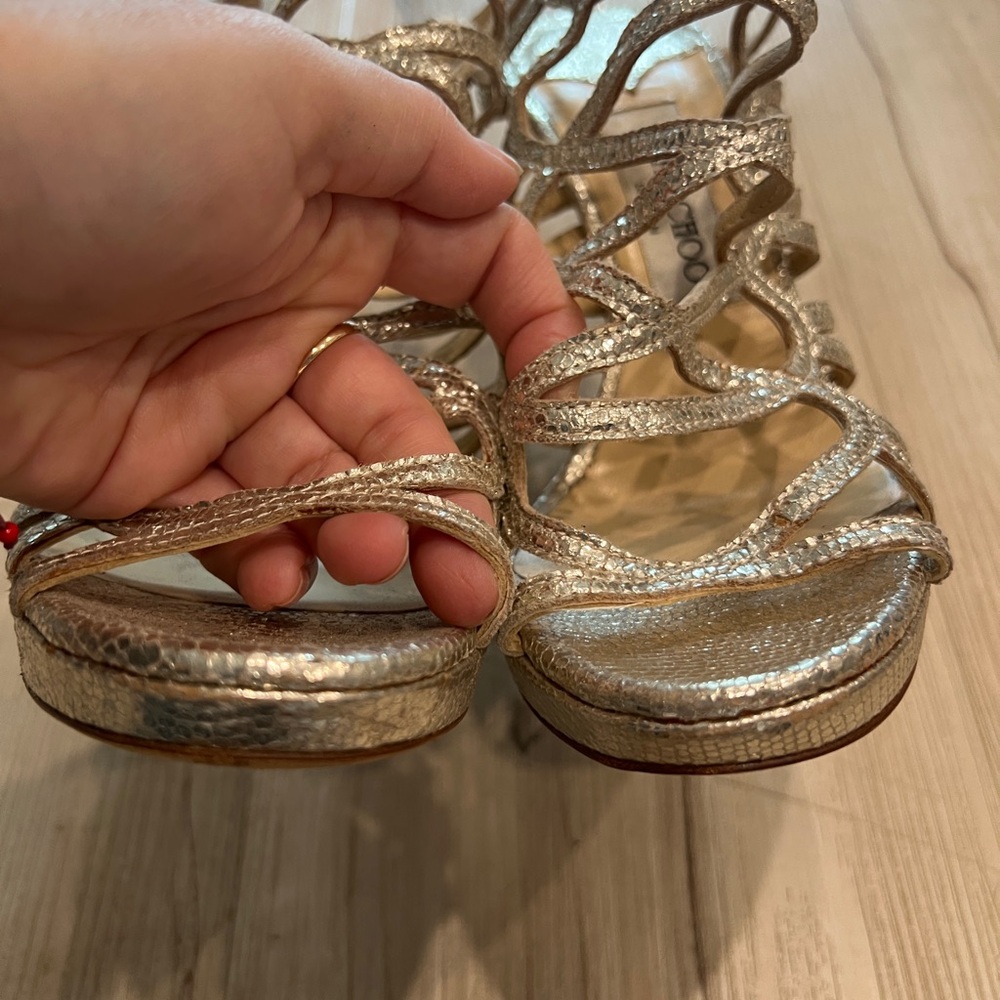 Jimmy Choo women heels size 38 Gold - Picture 4 of 8